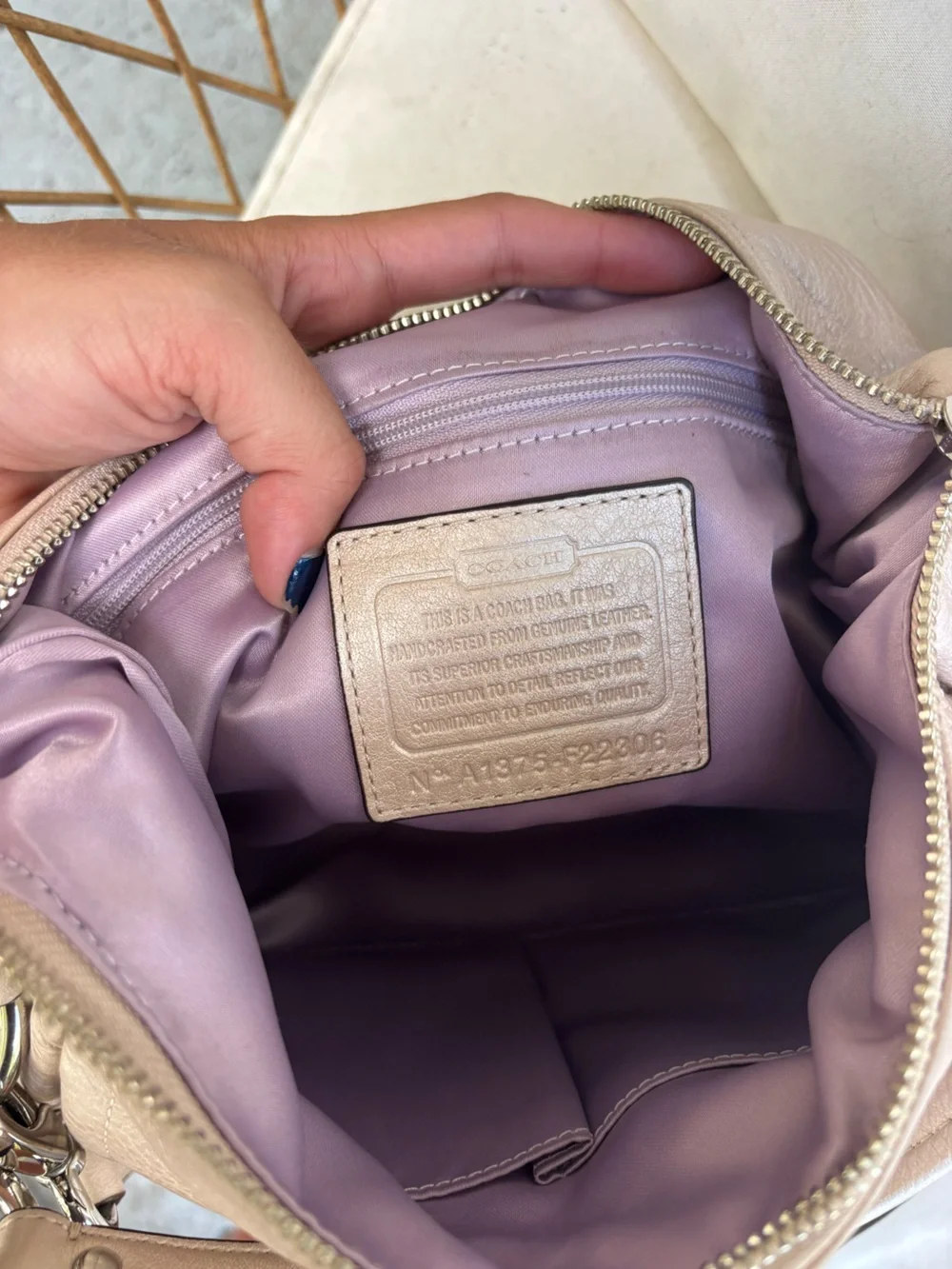 Coach Kristin hobo metallic leather shoulder bag crossbody purse